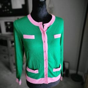 NWT Charter Club Cardigan Pink & Green